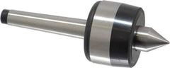 Bison - MT1 Taper Shank, 1-1/2" Head Diam 220 Lb Capacity Live Center - 5,000 Max RPM, 0.59" Point Diam, 0.7" Point Len, 220 Lb Max Workpc, 4.07" OAL, 0.7" Long Tip, Standard Point - Apex Tool & Supply