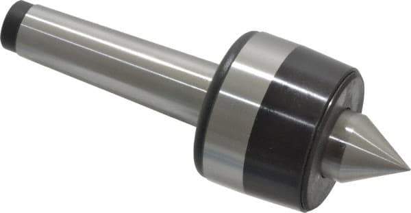 Bison - MT3 Taper Shank, 2.2" Head Diam 925 Lb Capacity Live Center - 4,000 Max RPM, 0.98" Point Diam, 1.12" Point Len, 925 Lb Max Workpc, 6.14" OAL, 1.12" Long Tip, Standard Point - Apex Tool & Supply