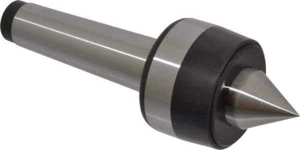 Bison - MT4 Taper Shank, 2.52" Head Diam 1,850 Lb Capacity Live Center - 3,000 Max RPM, 1.1" Point Diam, 1.24" Point Len, 1,850 Lb Max Workpc, 7.24" OAL, 1.24" Long Tip, Standard Point - Apex Tool & Supply