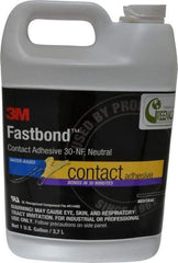 3M - 1 Gal Bottle Natural Contact Adhesive - Series 30NF, 15 to 30 min Working Time, 4 hr Full Cure Time, Bonds to Cardboard, Ceramic, Fabric, Fiberglass, Foam, Glass, Leather, Metal, Plastic, Rubber, Vinyl & Wood - Apex Tool & Supply