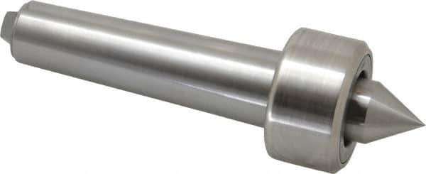 Riten - MT4 Taper Shank, 2-1/8" Head Diam 6,750 Lb Capacity Live Center - 1,000 Max RPM, 1-3/16" Head Length, 1" Point Diam, 1" Point Len, 1,800 Lb Max Workpc, Standard Point - Apex Tool & Supply