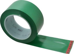 3M - Green Solid Color Vinyl Tape - 2" Wide x 5.2 mil Thick, General Traffic - Apex Tool & Supply
