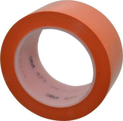 3M - Orange Solid Color Vinyl Tape - 2" Wide x 5.2 mil Thick, General Traffic - Apex Tool & Supply