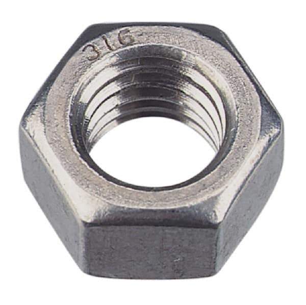 Value Collection - M36x4.00 Metric Coarse Steel Right Hand Hex Nut - 55mm Across Flats, 29mm High, Zinc-Plated Finish - Apex Tool & Supply