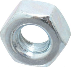 Value Collection - 1/4-20 UNC Steel Right Hand Hex Nut - 7/16" Across Flats, 7/32" High, Zinc Clear Finish - Apex Tool & Supply