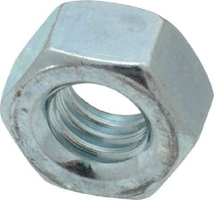 Value Collection - 5/16-18 UNC Steel Right Hand Hex Nut - 1/2" Across Flats, 17/64" High, Zinc Clear Finish - Apex Tool & Supply