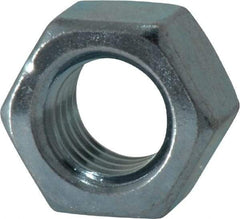 Value Collection - 1/2-13 UNC Steel Right Hand Hex Nut - 3/4" Across Flats, 7/16" High, Zinc Clear Finish - Apex Tool & Supply