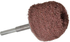 Superior Abrasives - 2" Diam x 2" Thick, Mounted Polishing Wheel - Medium Grade, 1/4" Shank Diam - Apex Tool & Supply