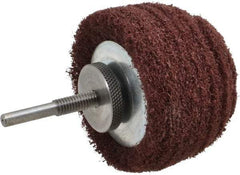 Superior Abrasives - 3" Diam x 2" Thick, Mounted Polishing Wheel - Medium Grade, 1/4" Shank Diam - Apex Tool & Supply