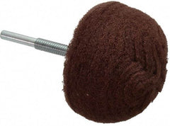 Superior Abrasives - 3" Diam x 2" Thick, Mounted Polishing Wheel - Fine Grade, 1/4" Shank Diam - Apex Tool & Supply