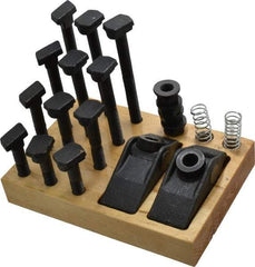 Value Collection - 21 Piece Adjustable Fixturing Clamp Set with 5/8" T-Slot, 1/2-13 Stud Thread - Apex Tool & Supply