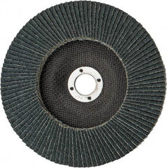 Weiler - 40 Grit, 7" Disc Diam, 7/8" Center Hole, Type 27 Zirconia Alumina Flap Disc - 8,600 Max RPM, Phenolic Backing, Arbor Attaching System, Coated - Apex Tool & Supply