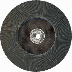 Weiler - 80 Grit, 7" Disc Diam, 5/8-11 Center Hole, Type 27 Zirconia Alumina Flap Disc - 8,600 Max RPM, Phenolic Backing, Arbor Attaching System, Coated - Apex Tool & Supply