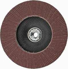 Weiler - 60 Grit, 7" Disc Diam, 5/8-11 Center Hole, Type 27 Aluminum Oxide Flap Disc - 8,600 Max RPM, Phenolic Backing, Arbor Attaching System, Coated - Apex Tool & Supply