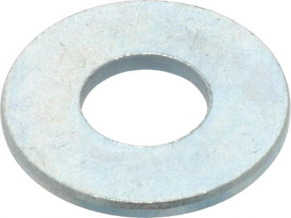 Value Collection - 1/4" Screw, Steel USS Flat Washer - 0.307" ID x 0.749" OD, 0.08" Thick, Zinc-Plated Finish - Apex Tool & Supply