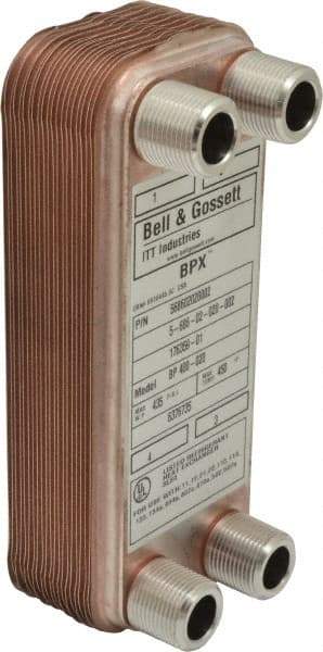 Bell & Gossett - Inch, Brazed Plate Heat Exchanger - Max psi, °F Max," Wide x" High x" Deep - Apex Tool & Supply