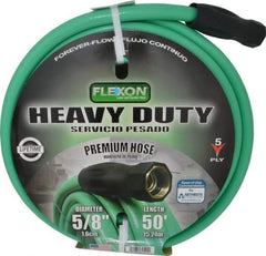 Made in USA - 50' Long Forever Hose - 5/8" Diam, 3/4" GHT, Rubber/Vinyl, 340 psi, All Season, Green - Apex Tool & Supply
