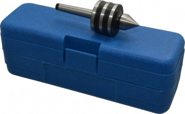 Interstate - MT1 Taper Shank, 1-9/16" Head Diam 556 Lb Capacity Live Center - 1-7/64" Head Length, 0.7813" Point Diam, 1-3/16" Point Len, 66 Lb Max Workpc, 4-9/16" OAL, Standard Point - Apex Tool & Supply