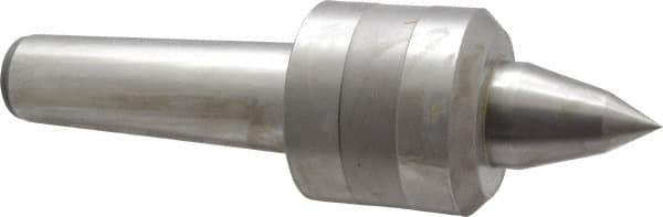 Value Collection - MT5 Taper Shank, 3.1" Head Diam Live Center - 2-3/4" Head Length, 1.575" Point Diam, 2-1/2" Point Len, 1,763 Lb Max Workpc, 10.6" OAL, Long Point - Apex Tool & Supply