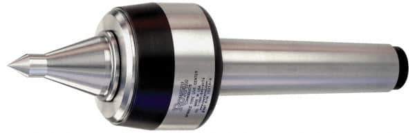 Royal Products - MT6 Taper Shank, 4" Head Diam 8,420 Lb Capacity Live Center - 3,500 Max RPM, 3.15" Head Length, 2" Point Diam, 3" Point Len, 2,420 Lb Max Workpc, 13-29/32" OAL, 3/4" Tip Diam, Long Point - Apex Tool & Supply