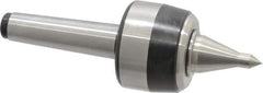 Royal Products - MT3 Taper Shank, 2.33" Head Diam 4,640 Lb Capacity Live Center - 5,000 Max RPM, 1-3/4" Head Length, 1" Point Diam, 1.86" Point Len, 740 Lb Max Workpc, 7-1/16" OAL, 3/8" Tip Diam, Long Point - Apex Tool & Supply