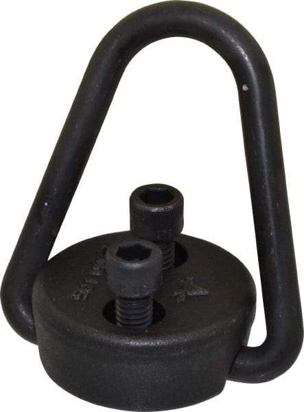 American Drill Bushing - 2,500 Lb Load Capacity Flip-Flop Hoist Ring - 7-10 Ft/Lb Torque, 3/8 Thread, Forged Chrome Moly Steel, Black Oxide Finish - Apex Tool & Supply