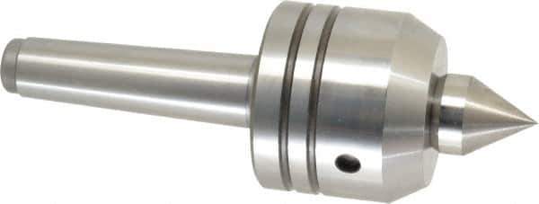 Royal Products - MT3 Taper Shank, 2-3/8" Head Diam 1,640 Lb Capacity Live Center - 5,000 Max RPM, 2.07" Head Length, 1" Point Diam, 1-1/4" Point Len, 500 Lb Max Workpc, 6-13/16" OAL, Changeable Standard Point - Apex Tool & Supply