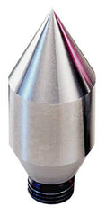 Royal Products - 5/8-18" Thread, 1 & 2 MT Taper, 2" Point Diam, Tool Steel Lathe Extended Point - 1-21/32 & 1-11/16" OAL - Apex Tool & Supply