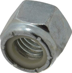 Value Collection - 1/2-13 UNC Grade 2 Hex Lock Nut with Nylon Insert - 3/4" Width Across Flats, 39/64" High, Zinc-Plated Finish - Apex Tool & Supply