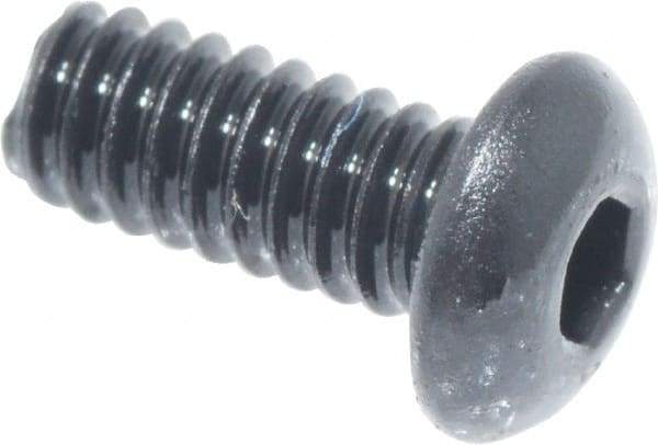 Value Collection - #3-48 UNC Hex Socket Drive, Button Screw - Alloy Steel, Black Oxide Finish, Fully Threaded, 1/4" Length Under Head - Apex Tool & Supply