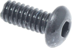 Value Collection - #3-48 UNC Hex Socket Drive, Button Screw - Alloy Steel, Black Oxide Finish, Fully Threaded, 1/4" Length Under Head - Apex Tool & Supply