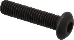 Value Collection - #10-32 UNF Hex Socket Drive, Button Screw - Alloy Steel, Black Oxide Finish, Fully Threaded, 7/8" Length Under Head - Apex Tool & Supply