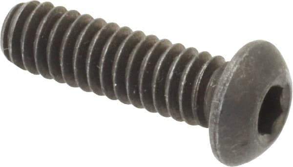 Value Collection - 1/4-20 UNC Hex Socket Drive, Button Screw - Alloy Steel, Black Oxide Finish, Fully Threaded, 7/8" Length Under Head - Apex Tool & Supply