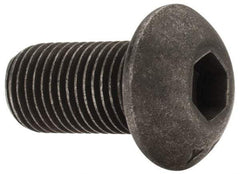 Value Collection - 3/8-24 UNF Hex Socket Drive, Button Screw - Alloy Steel, Black Oxide Finish, Fully Threaded, 3/4" Length Under Head - Apex Tool & Supply