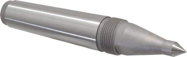 Royal Products - 1.231" Head Diam, Hardened Steel Long Point Solid Dead Center - 4MT Morse Taper, 1/2" Point Diam, 0.81" Point Length, 7-5/16" OAL - Apex Tool & Supply