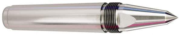 Royal Products - 1.748" Head Diam, Carbide-Tipped Steel Long Point Solid Dead Center - 5MT Morse Taper, 1/2" Point Diam, 8-7/16" OAL - Apex Tool & Supply