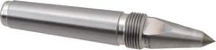 Royal Products - 0.938" Head Diam, Carbide-Tipped Steel Long Point Solid Dead Center - 3MT Morse Taper, 0.38" Point Diam, 5.94" OAL - Apex Tool & Supply