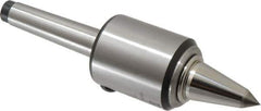 Royal Products - MT2 Taper Shank, 1.7" Head Diam 830 Lb Capacity Carbide Tipped Live Center - 12,000 Max RPM, 2.12" Head Length, 7/8" Point Diam, 1-3/4" Point Len, 180 Lb Max Workpc, 6-39/64" OAL, 3/8" Tip Diam, Long Point - Apex Tool & Supply