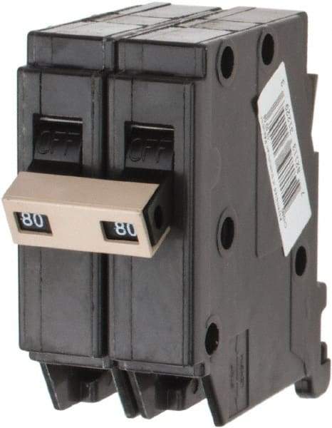 Eaton Cutler-Hammer - 80 Amp, 120/240 VAC, 2 Pole, Plug In Type CH Circuit Breaker - Thermal Magnetic Trip, 10 kA Breaking Capacity, 14-10 AWG - Apex Tool & Supply