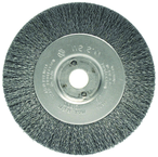 4" Diameter - 3/8-1/2" Arbor Hole - Crimped Steel Wire Straight Wheel - Apex Tool & Supply