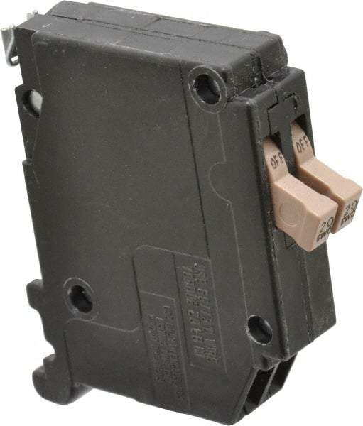 Eaton Cutler-Hammer - 20 Amp, 120 VAC, 1 Pole, Plug In Twin Circuit Breaker - Thermal Magnetic Trip, 14-8 AWG, 18.8mm Deep x 83.6mm High x 75.7mm Wide - Apex Tool & Supply