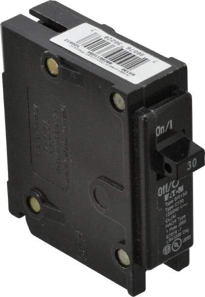 Eaton Cutler-Hammer - 30 Amp, 120/240 VAC, 1 Pole, Plug In Type BR Circuit Breaker - Thermal Magnetic Trip, 10 kA Breaking Capacity, 14-4 AWG - Apex Tool & Supply