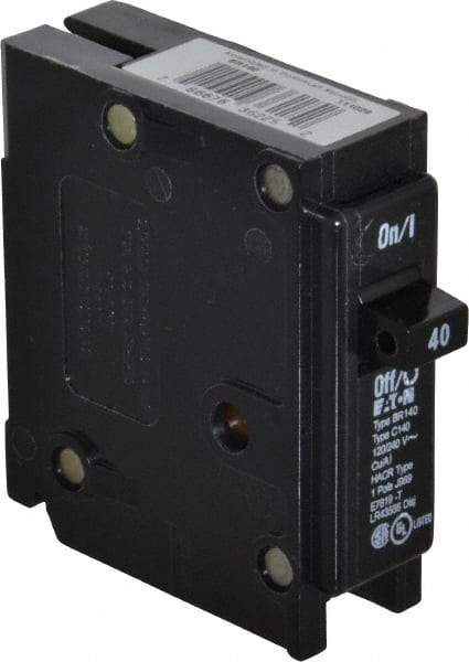 Eaton Cutler-Hammer - 40 Amp, 120/240 VAC, 1 Pole, Plug In Type BR Circuit Breaker - Thermal Magnetic Trip, 10 kA Breaking Capacity, 14-4 AWG - Apex Tool & Supply