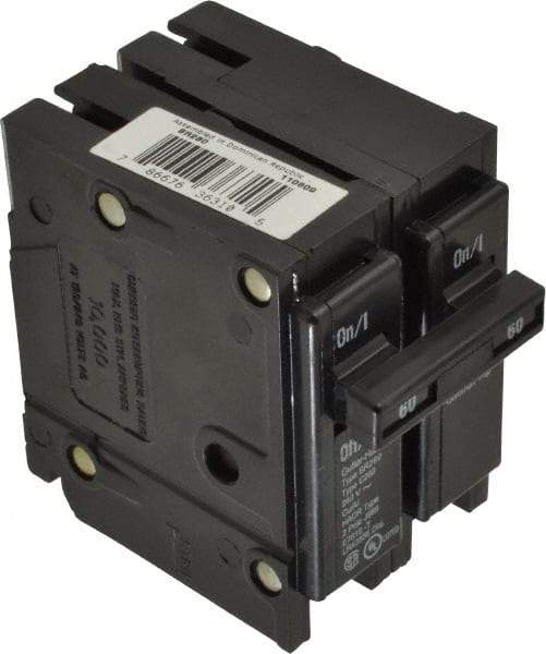 Eaton Cutler-Hammer - 60 Amp, 120/240 VAC, 2 Pole, Plug In Type BR Circuit Breaker - Thermal Magnetic Trip, 10 kA Breaking Capacity, 8-1/0 AWG - Apex Tool & Supply
