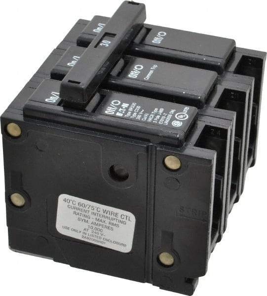 Eaton Cutler-Hammer - 30 Amp, 240 VAC, 3 Pole, Plug In Type BR Circuit Breaker - Magnetic Trip, 10 kA Breaking Capacity, 14-4 AWG - Apex Tool & Supply