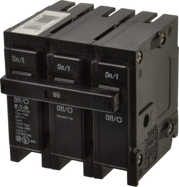 Eaton Cutler-Hammer - 60 Amp, 240 VAC, 3 Pole, Plug In Type BR Circuit Breaker - Magnetic Trip, 10 kA Breaking Capacity, 4-1/0 AWG - Apex Tool & Supply
