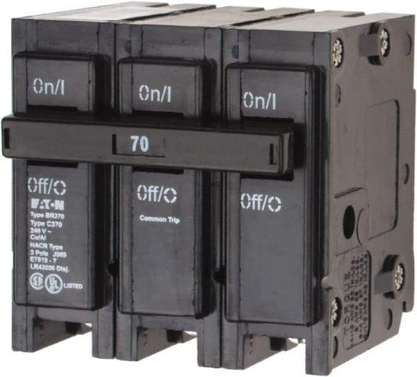Eaton Cutler-Hammer - 70 Amp, 240 VAC, 3 Pole, Plug In Type BR Circuit Breaker - Magnetic Trip, 10 kA Breaking Capacity, 4-1/0 AWG - Apex Tool & Supply