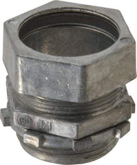 Thomas & Betts - 1-1/4" Trade, Die Cast Zinc Compression Straight EMT Conduit Connector - Noninsulated - Apex Tool & Supply