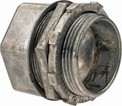 Thomas & Betts - 1-1/2" Trade, Die Cast Zinc Compression Straight EMT Conduit Connector - Noninsulated - Apex Tool & Supply