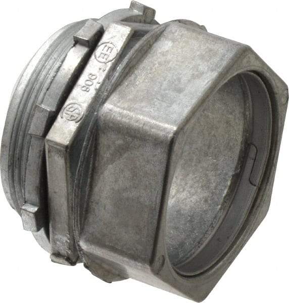 Thomas & Betts - 2" Trade, Die Cast Zinc Compression Straight EMT Conduit Connector - Noninsulated - Apex Tool & Supply